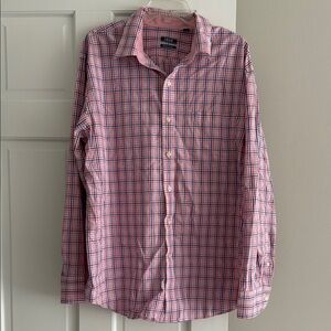 Izod Casual Pink and Blue Checkered Shirt